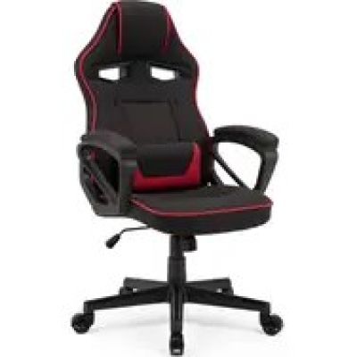SENSE7 Knight fabric armchair, black and red