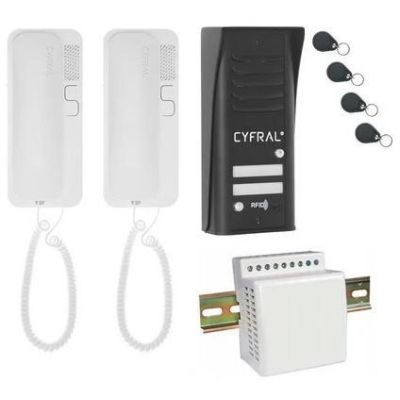 COSMO 2 CYFRAL intercom set for 2 flats, black