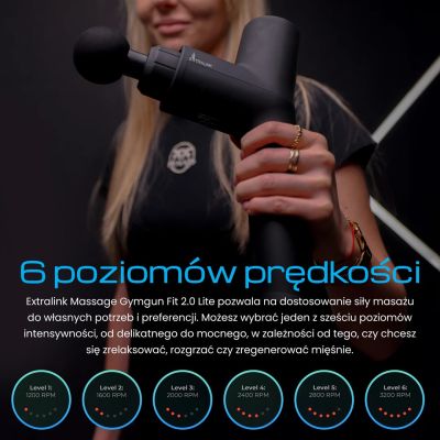 6. Extralink Massage Gymgun Fit 2.0 Pro | Massage Gun | 7 Heads, 6 Modes