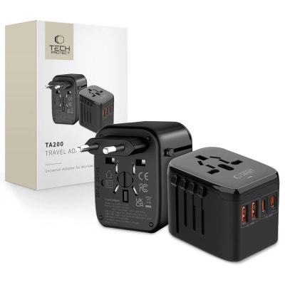 Tech-Protect TA200 EU / UK / US / AU adapter - black