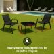 9. Classic Black Forest textile garden furniture set, two chairs + black table