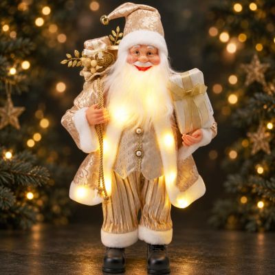 7. DECORATIVE SANTA CLAUS 60CM GOLDEN LED