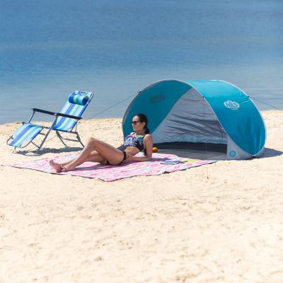 16. NILS CAMP NC3174 self-pitching beach tent, turquoise-gray