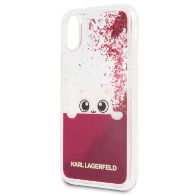 2. Karl Lagerfeld Liquid Glitter iPhone X Case - Pink
