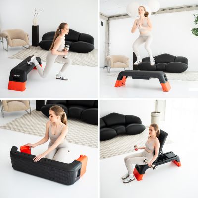 6. AS009 PRO AEROBIC STEP ADJUSTABLE WITH BENCH FUNCTION COMMERCIAL HMS