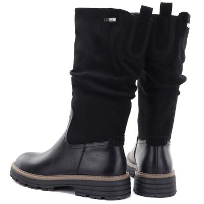 10. Women's warm, ruffled boots, black M.Daszyński SA259-
