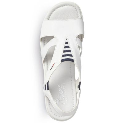 17. Rieker W V02Y5 wedge sandals white 