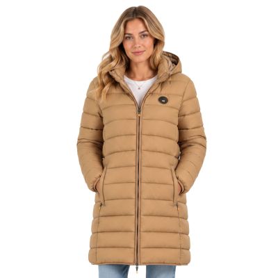 2. Women’s Jacket Geographical Norway ATIKAMAP LONG HOOD TAUPE DB LADY 233 (WZ5137F/GN-TAUPE)