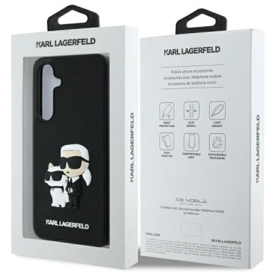 7. Karl Lagerfeld 3D Rubber Karl&Choupette Case for Samsung Galaxy S24 FE - Black