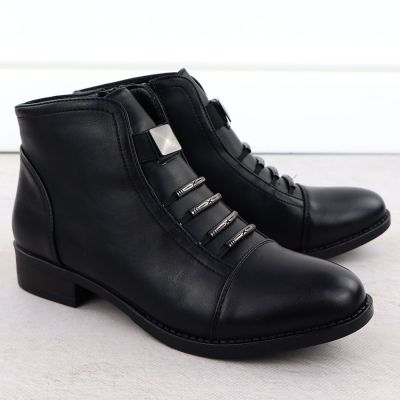 19. Women's black worker boots with socks Sabatina