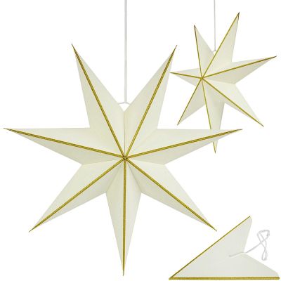 DECORATIVE HANGING PAPER STAR FSC 18x45CM WHITE 7 ARMS MICA
