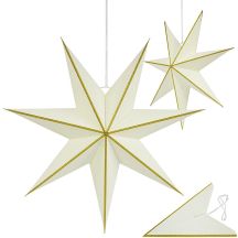 DECORATIVE HANGING PAPER STAR FSC 18x45CM WHITE 7 ARMS MICA