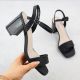 Women's black high heel sandals Vinceza 62228