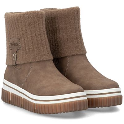 11. Brown women's ankle boots with a sock, Rieker Y6350-24