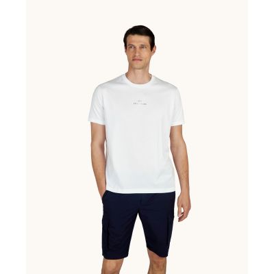 Paul&Shark Men's Cotton T-shirt White and Gold 99311008-10E - Classic Cut, Logo