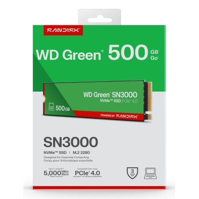 7. WD Green SN3000 500GB M.2 NVMe WDS500G4G0E SSD
