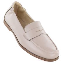Women's beige leather moccasins Vinceza 18121