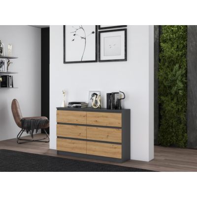 5. Chest of drawers M6 120x30xH77 anthracite/artisan