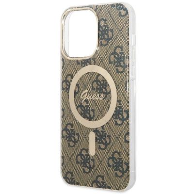 5. Guess IML 4G MagSafe Case for iPhone 15 Pro Max - Brown