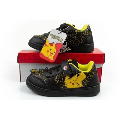 10. Leomil children's sports shoes Pokemon sneakers lightweight with velcro black