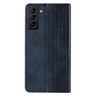 6. Magnet Strap Case Case for Samsung Galaxy S22 + (S22 Plus) Pouch Wallet + Mini Lanyard Pendant Blue