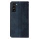 6. Magnet Strap Case Case for Samsung Galaxy S22 + (S22 Plus) Pouch Wallet + Mini Lanyard Pendant Blue