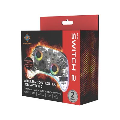 7. Deltaco Gaming GAM-198-T Game Controller Transparent Bluetooth/USB Gamepad Nintendo Switch, Nintendo Switch 2, Nintendo Switch OLED, Android, PC