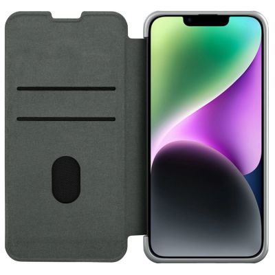 3. Nillkin Qin Cloth Pro Case Case for iPhone 14 Plus Camera Cover Holster Cover Flip Case Gray