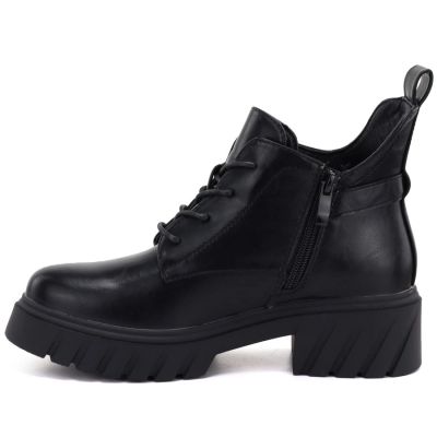 3. Women’s black ankle boots with block heel and platform, Jezzi MR2502-3
