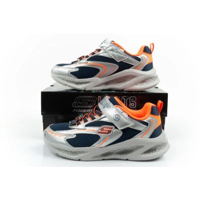 10. Skechers Glow Strider LED Children's Sports Shoes for Boys Silver