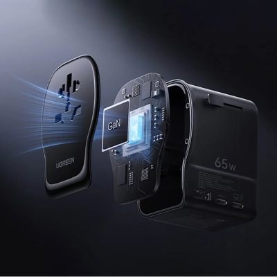 8. Ugreen S550 65W Universal Travel Adapter - Black