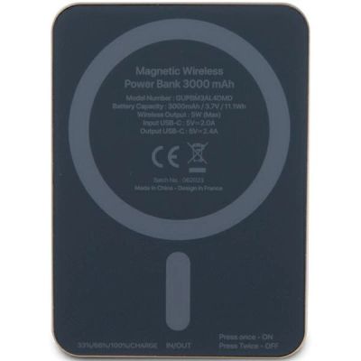 3. Guess MagSafe Metal Script Logo induction power bank 5W 3000mAh - gold