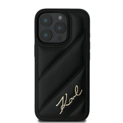 3. Karl Lagerfeld Quilted Signature iPhone 16 Pro Case - Black
