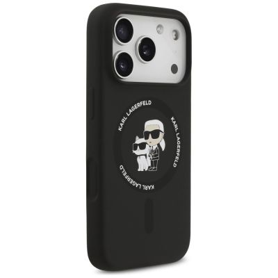 4. Karl Lagerfeld Silicone Karl&Choupette Ring MagSafe Case for iPhone 17 Pro Max - Black