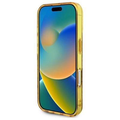 5. Guess IML Peony On 4G Background MagSafe iPhone 16 Case - Brown