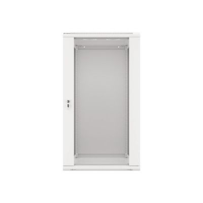 9. Lanberg WF01-6622-10S single-section cabinet (22U; 1080mm / 600mm / 600 mm; wall-mounted; Glass; 19''; gray)