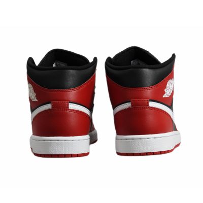 8. Air Jordan 1 Mid Men's Basketball Shoe Black/Gym Red/White - DQ8426-061