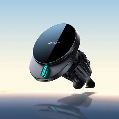 3. Joyroom JR-ZS409 magnetic holder with 15W inductive charger for car air vent - black