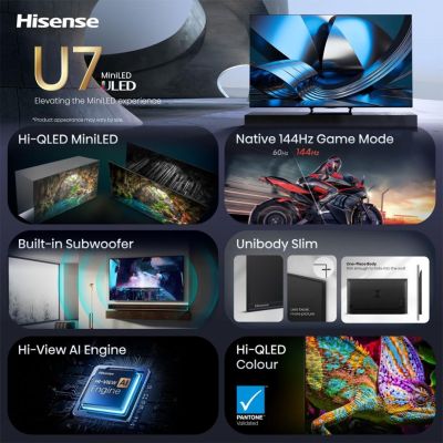 3. Hisense 55U7SE 139.7 cm (55") 4K Ultra HD Smart TV Wi-Fi Black