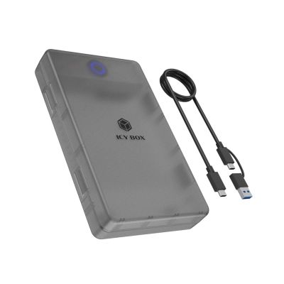 ICY BOX Spade Base 388 HDD/SSD Case Black, Transparent 2.5/3.5"