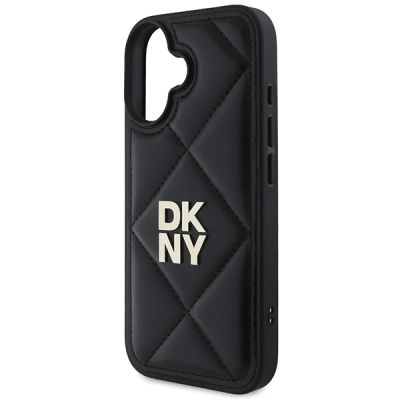 6. DKNY Quilted Stack Logo iPhone 16 Case - Black