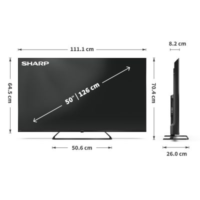 8. Sharp 50HP6265E 127 cm (50") 4K Ultra HD Smart TV Wi-Fi Black