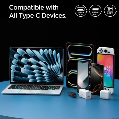 8. Spigen EB6010AC USB-A / USB-C 60W Cable 100 cm - White