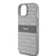10. DKNY Leather Mono Stripe & Metal Logo case for iPhone 15 / 14 / 13 - beige