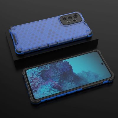 19. Honeycomb case armored cover with a gel frame for Samsung Galaxy A73 blue
