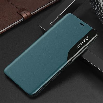 11. Eco Leather View Case elegant bookcase type case with kickstand for iPhone 13 Pro green