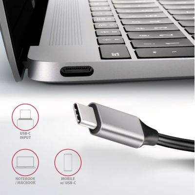 6. Axagon HMC-6H4A Wired Docking Station USB 3.2 Gen 1 (3.1 Gen 1) Type-C Black, Gray