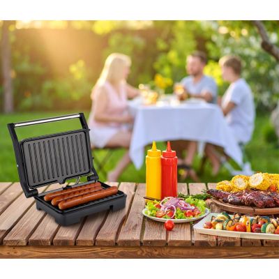 13. ELDOM CONTACT GRILL GK110 800W BLACK AND SILVER