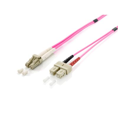 Equip Patchkabel LC->SC 10.00m Multimode Duplex OM4 violett Polybeutel