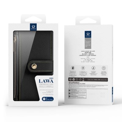 11. Dux Ducis Lawa Leather Case for iPhone 15 Pro Max - Black